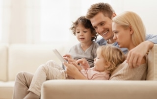 Family enjoying AC